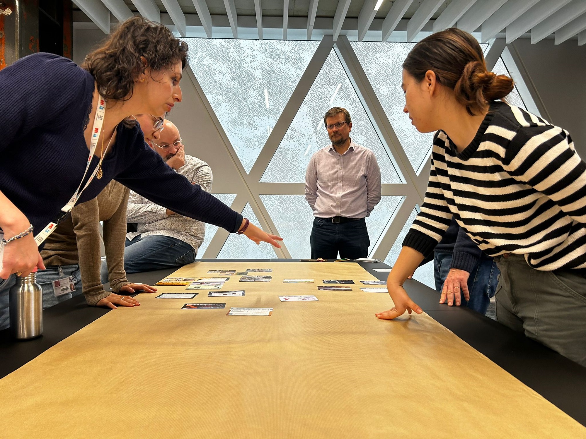 Participants around a table working with cards.